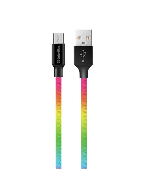 COLORWAY Kábel, USB MicroUSB (multicolor) 2.4A 1m (CW-CBUM017-MC)