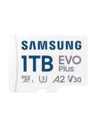 SAMSUNG Memóriakártya, EVO Plus microSDXC kártya, 1TB, UHS-1, U3, V30, A2, + SD Adapter, R160/W