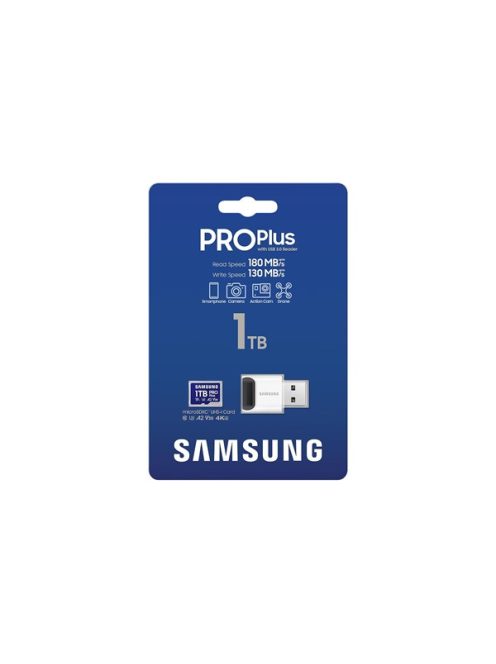 SAMSUNG Memóriakártya, PRO Plus + Reader microSDXC 1TB, CLASS 10, UHS-I, U3, V30, A2, R180/W130