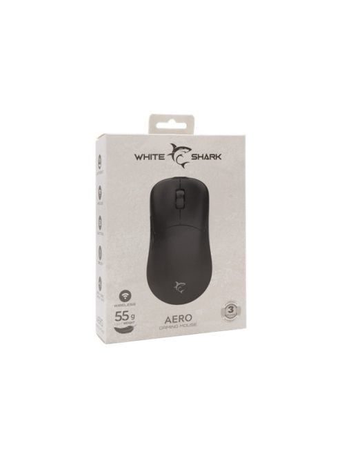 WHITE SHARK AERO-B WGM-5015B gamer egér, 10.000 dpi, 6 gombos fekete