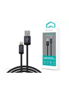   DEVIA ST108035 Gracious v2 12W USB/Lightning 1m -es fekete adat-és töltőkábel