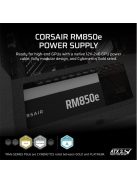 CORSAIR Tápegység Moduláris, RM850e, 850W, 12cm, ATX 3.1, PCIe 5.1, BOX, Cybenetics Gold