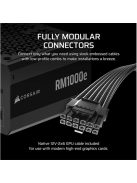 CORSAIR Tápegység Moduláris, RM1000e, 1000W, 12cm, ATX 3.1, PCIe 5.1, BOX, Cybenetics Gold