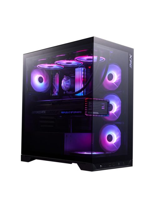 ADATA XPG Ház Midi ATX Invader X BTF, 5x120mm RGB ventilátor, Tápegység nélkül, üvegfalú, fekete