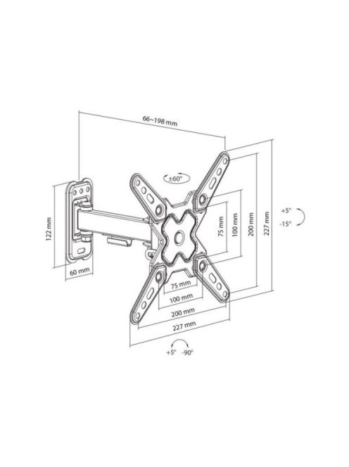 SBOX LCD-221-2 FALI KONZOL,13"-43" (33-109cm) dönthető,forgatható,200X200MM