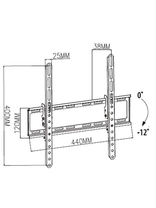 Nedis TVWM1131BK LCD TV / monitor fali tartó konzol 23-55 ",súly: 35 kg, Dönthető: 12 °, Acél