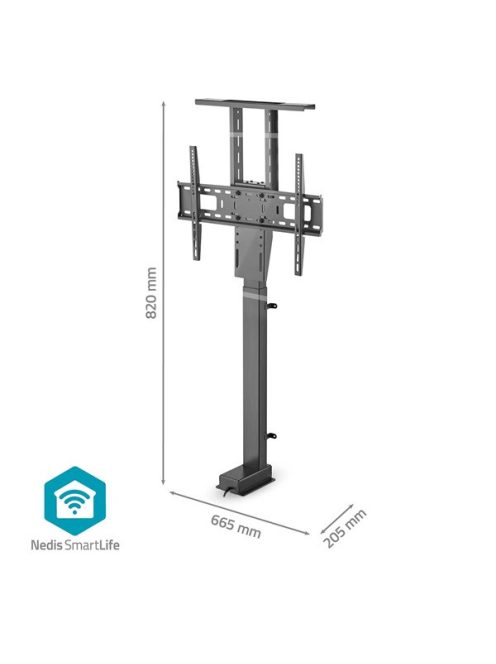 Nedis TVSM5840BK 37-80" LCD TV/Monitor motoros állvány (tartó konzol), állítható magasság 79 - 184 cm, Smart Wi-Fi, 60kg