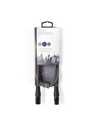 Nedis COTH15010GY15 félprofi XLR audio kábel, XLR dugó - aljzat, 1.5m, rugalmas