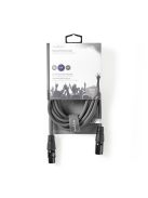 Nedis COTH15010GY50 félprofi XLR audio kábel, XLR 3érintkezős dugó - aljzat, 5m, rugalmas