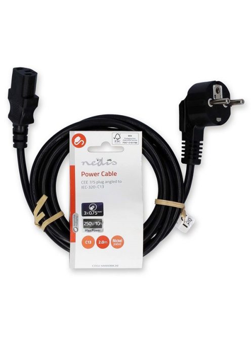 Nedis CEGL10000BK20 táp kábel IEC-320-C13, 3 x 0.75 mm˛ hossz 2m