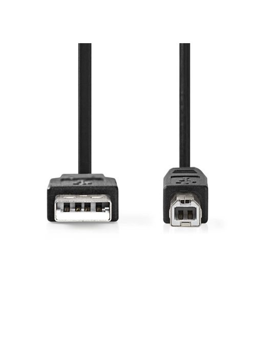 Nedis CCGL60100BK20 USB2.0, USB A - B kábel, 480Mbs, 10W, hossz 2m