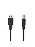 Nedis CCGL60100BK20 USB2.0, USB A - B kábel, 480Mbs, 10W, hossz 2m