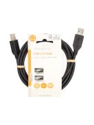Nedis CCGL60100BK20 USB2.0, USB A - B kábel, 480Mbs, 10W, hossz 2m