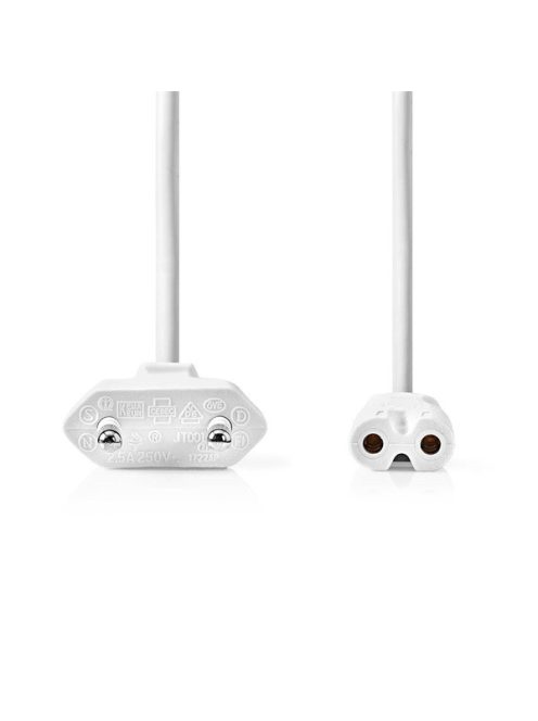 Nedis CEGL11040WT30 táp kábel IEC-320-C7, 2 x 0.75 mm, hossz 3m, fehér