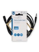 Nedis CAGL22050BK20 3,5mm jack hosszabító hábel, 3,5mm sztereo jack dugó - 3,5mm sztereo jack aljzat, hossz 2m