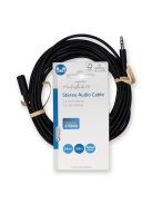 Nedis CAGL22050BK50 3,5mm jack hosszabító hábel, 3,5mm sztereo jack dugó - 3,5mm sztereo jack aljzat, hossz 5m