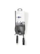 Nedis COTH15300GY30 félprofi audio kábel, 3,5mm sztero jack dugó - 3p XLR dugó, hossz 3m, rugalmas