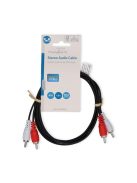 Nedis CAGL24200BK15 sztereo audio kábel, 2 X RCA dugó - 2 X RCA dugó, hossz 1.5m