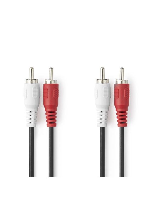 Nedis CAGL24200BK30 sztereo audio kábel, 2 X RCA dugó - 2 X RCA dugó, hossz 3m