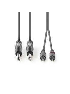   Nedis COTH23320GY50 félprofi audio kábel, 2 x 6,35mm mono jack dugó - 2 X RCA dugó, hossz 5m, rugalmas