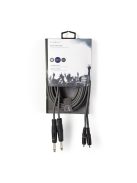 Nedis COTH23320GY50 félprofi audio kábel, 2 x 6,35mm mono jack dugó - 2 X RCA dugó, hossz 5m, rugalmas