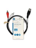 Nedis CAGL20200BK10 audio kábel 5p DIN dugó - 2 x RCA dugó, hossz 1m