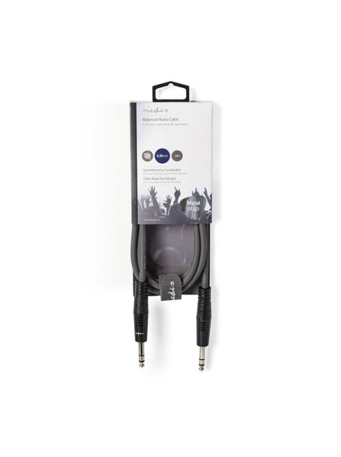 Nedis COTH23020GY30 félprofi audio kábel, 2 x 6,35mm sztereo jack dugó, hossz 3m, rugalmas