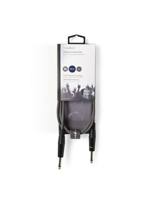 Nedis COTH23000GY15 félprofi audio kábel, 2 x 6,35mm mono jack dugó, hossz 1.5m, rugalmas