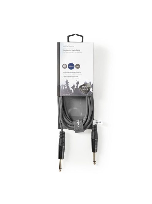 Nedis COTH23000GY30 félprofi audio kábel, 2 x 6,35mm mono jack dugó, hossz 3m, rugalmas