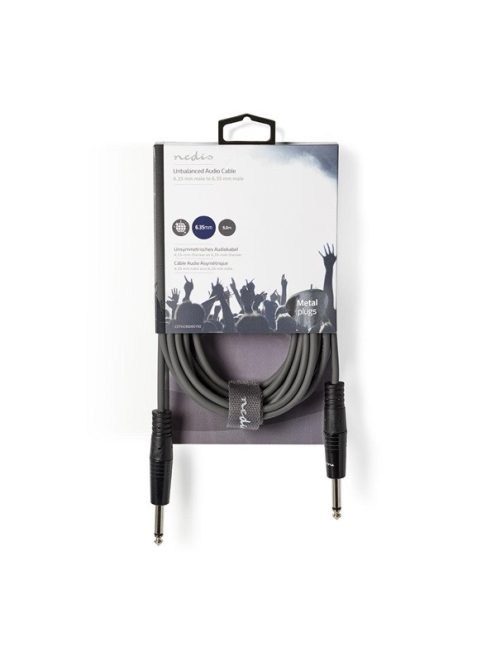 Nedis COTH23000GY50 félprofi audio kábel, 2 x 6,35mm mono jack dugó, hossz 5m, rugalmas