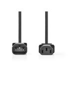 Nedis CEGL10500BK20 táp kábel IEC-320-C14 - IEC-320-C13, 3 x 0.75 mm, C13-C14, PC, M/F, 2m