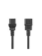 Nedis CEGL10500BK20 táp kábel IEC-320-C14 - IEC-320-C13, 3 x 0.75 mm, C13-C14, PC, M/F, 2m