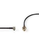 Nedis SMA kábel, SMA aljzat - TS9, 50 Ohm, 0.20m, CSGB02125BK02