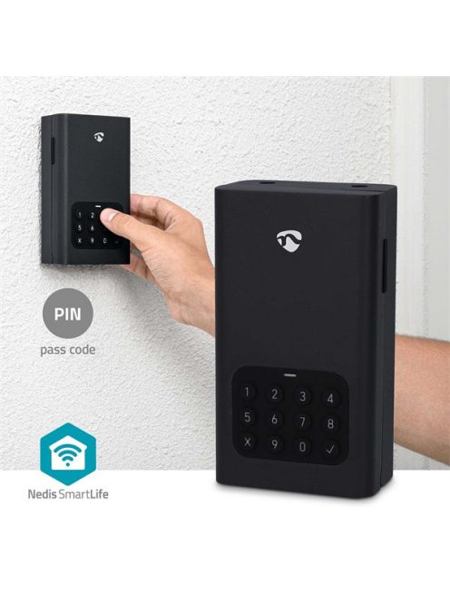 Nedis BTHKB10BK okos kulcs széf, Bluetooth®, IPX5, 2 x AA elem (nem tartozék), rozsdamentes acél kulcsszéf
