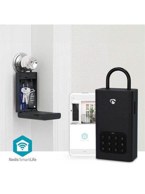 Nedis BTHKB10BK okos kulcs széf, Bluetooth®, IPX5, 2 x AA elem (nem tartozék), rozsdamentes acél kulcsszéf
