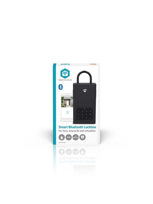 Nedis BTHKB10BK okos kulcs széf, Bluetooth®, IPX5, 2 x AA elem (nem tartozék), rozsdamentes acél kulcsszéf