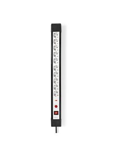   Nedis ESC103SPF1PRO 10 aljzatos elosztó túlfeszűltségvédelemmel, H05VV-F 3G1.5mm2 , 3680 W, 16A, hossz 3m