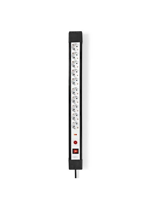 Nedis ESC103SPF1PRO 10 aljzatos elosztó túlfeszűltségvédelemmel, H05VV-F 3G1.5mm2 , 3680 W, 16A, hossz 3m