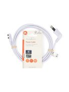 Nedis CEGL11055WT20 tápkábel, Euro dugó,  IEC-320-C7,  pipa, szögben balra, 2m, fehér