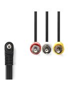 Nedis CVGL22400BK10 audio - video AV kábel, 3,5mm jack - 3x RCA, 1m