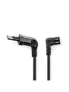 Nedis CEGL11055BK20 tápkábel, Euro dugó,  IEC-320-C7,  pipa, szögben balra, 2m, fekete
