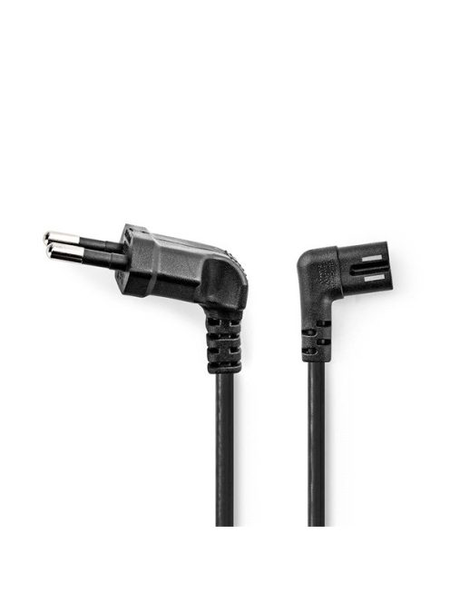 Nedis CEGL11055BK20 tápkábel, Euro dugó,  IEC-320-C7,  pipa, szögben balra, 2m, fekete