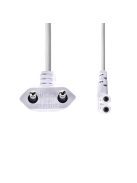 Nedis CEGL11055WT30 tápkábel, Euro dugó,  IEC-320-C7,  pipa, szögben balra, 3m, fehér