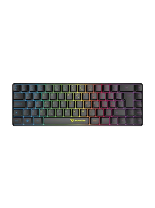 SILVERLINE gamer vezetékes billentyűzet, kompakt, RGB világítás, HU