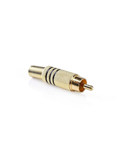 Nedis CAGP24900BK RCA csatlakozó, 10 db, Egyenes, Aranyozott,  Forrasztható, Kábel bemeneti átmérő: 7,0 mm, Fém
