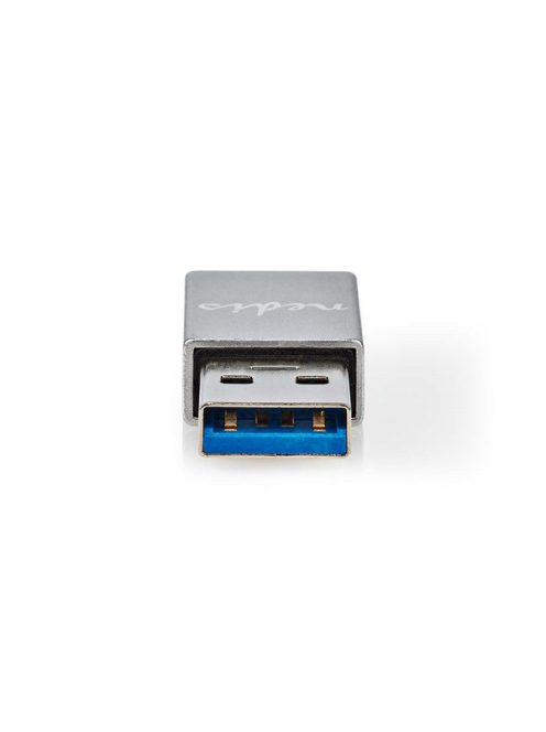 Nedis CCTB60925AL USB-A adapter, USB 3.2 Gen 1, USB-A férfi, USB-C™ anya, 5 Gbps,  kerek,  Nikkelezett, Ezüst