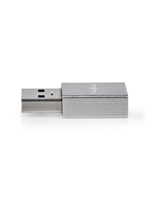 Nedis CCTB60925AL USB-A adapter, USB 3.2 Gen 1, USB-A férfi, USB-C™ anya, 5 Gbps,  kerek,  Nikkelezett, Ezüst