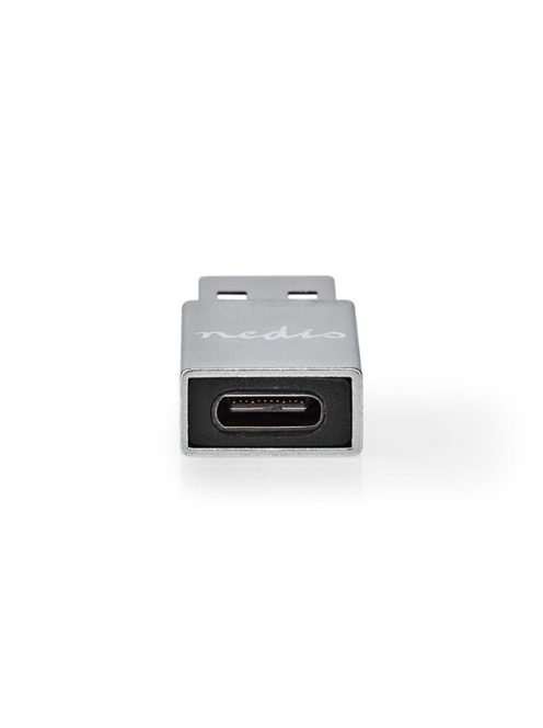 Nedis CCTB60925AL USB-A adapter, USB 3.2 Gen 1, USB-A férfi, USB-C™ anya, 5 Gbps,  kerek,  Nikkelezett, Ezüst