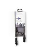 Nedis COTH15012GY10 DMX adapter kábel, XLR 3 tűs dugó, XLR 3 tűs anya,  Nikkelezett, 1,00 m,  kerek, PVC, Sötétszürke