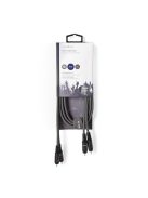 Nedis COTH24200GY15 sztereo audio kábel, 2x RCA dugó,  2x RCA dugó, Nikkelezett,  1,50 m, rugalmas